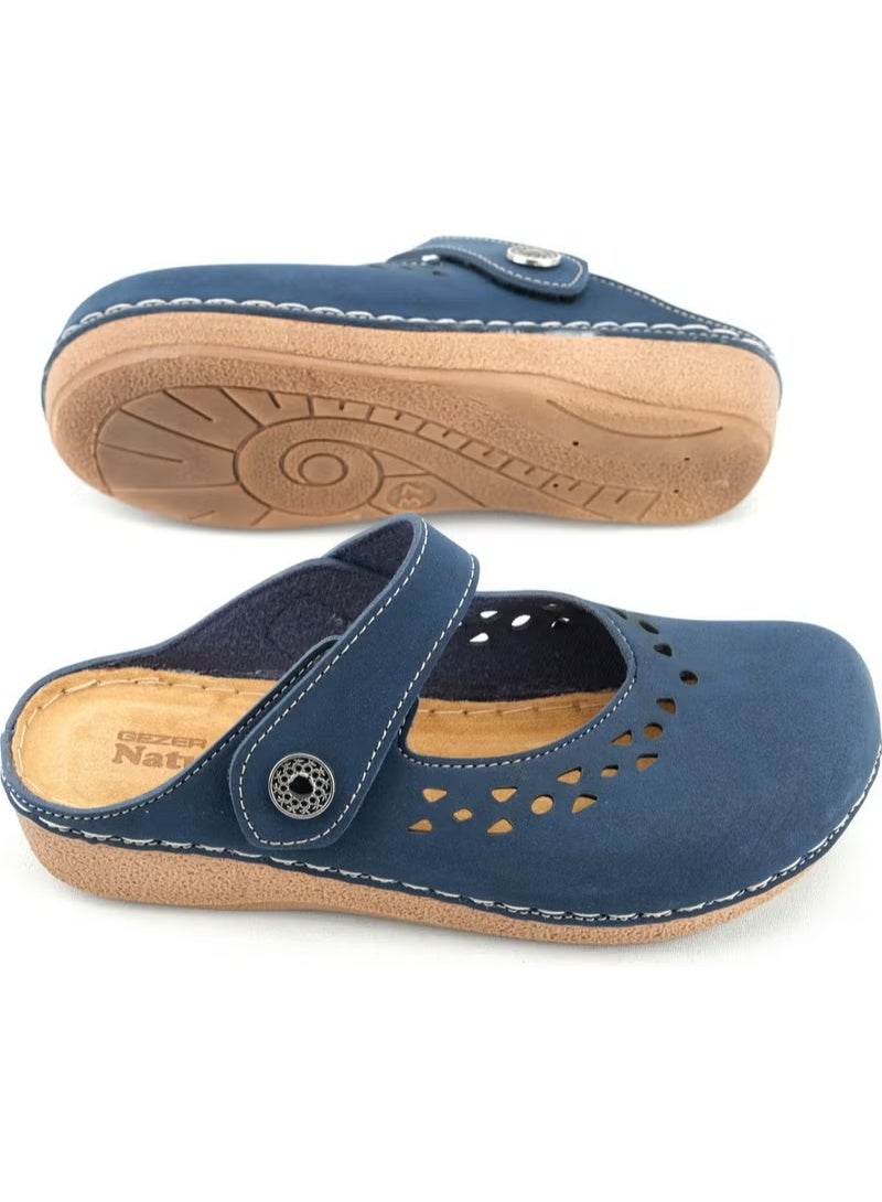 Gezer Summer Women's Inner Sole Leather Velcro Slippers - Image 4